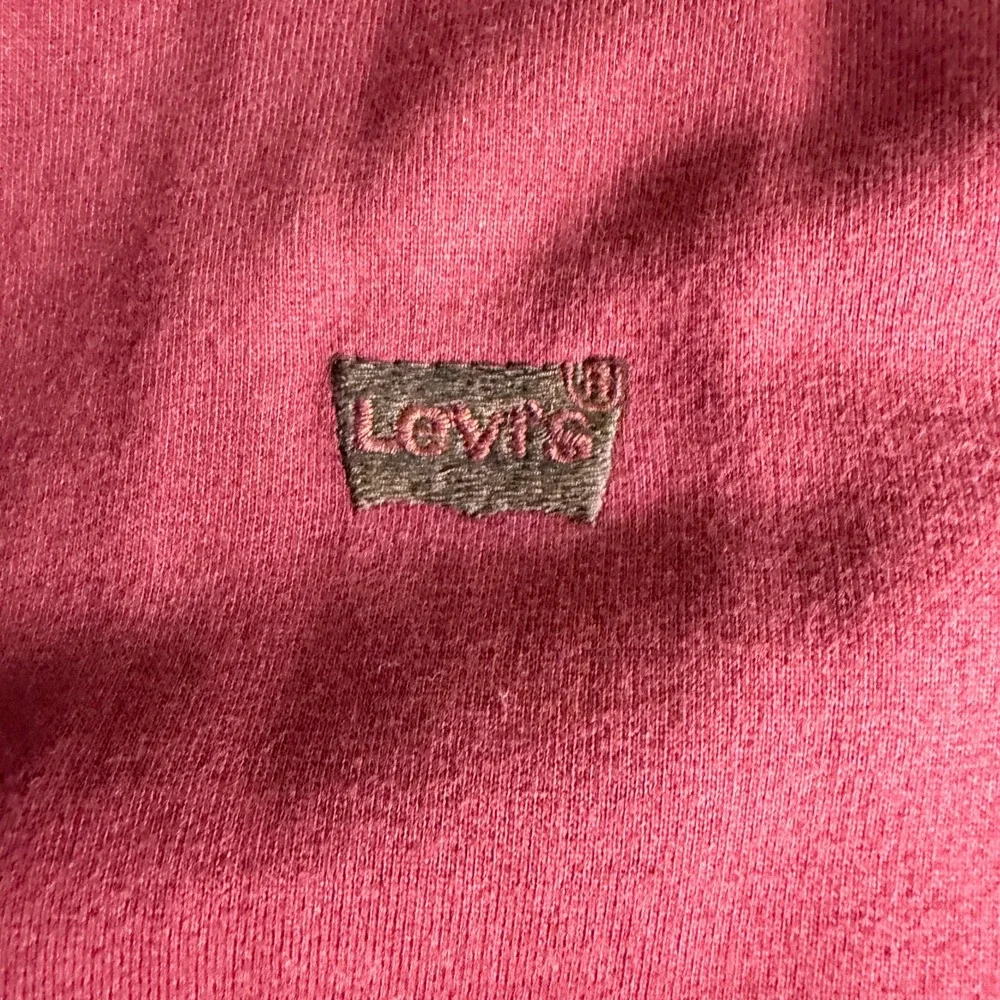 Vintage Levi's Mens L Full Zip Burgundy Maroon Embroidered‎ Logo Full Zip Jacket